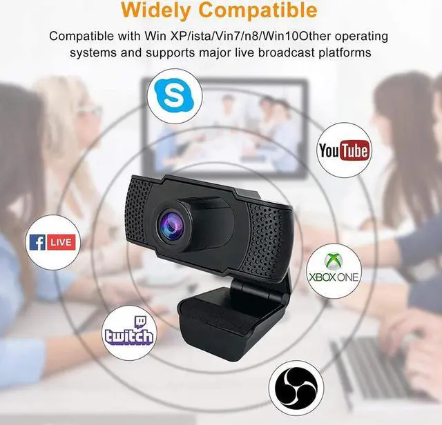Alt view image 2 of 7 - 1080P Webcam with Microphone, Wansview USB 2.0 Desktop Laptop Computer Web Camera with Auto Light Correction, Plug and Play, for Windows Mac OS, for Video Streaming, Conference, Gaming, Online Classes