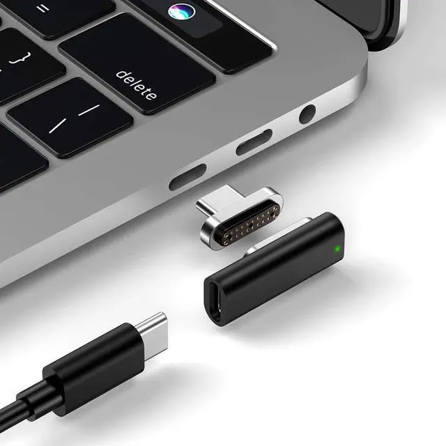 Main image of Magnetic USB C Adapter 20Pins Type C Connector, Support USB PD 100W Quick Charge, 10Gb/s Data Transfer and 4K@60 Hz Video Output Compatible with MacBook Pro/Air and More Type C Devices