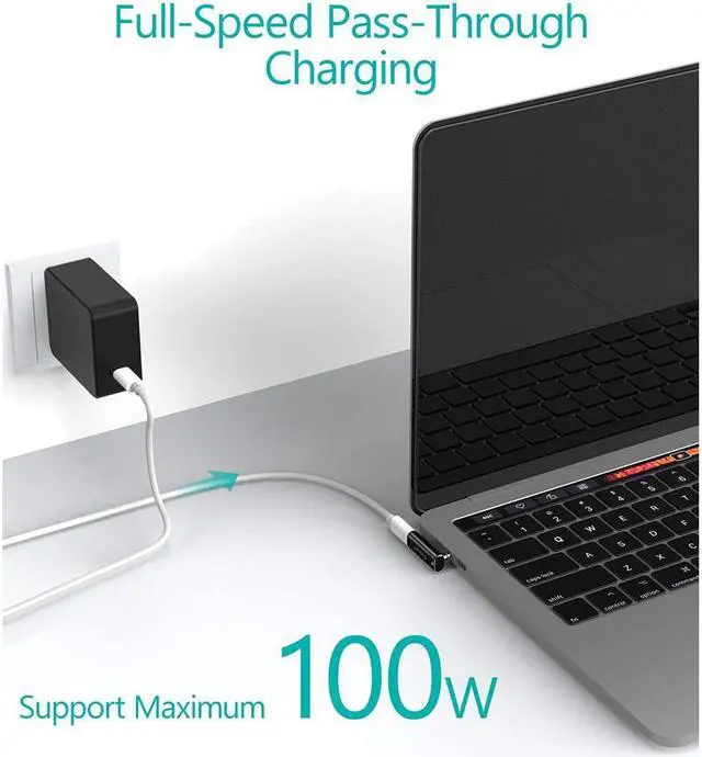 Alt view image 4 of 7 - Magnetic USB C Adapter 20Pins Type C Connector, Support USB PD 100W Quick Charge, 10Gb/s Data Transfer and 4K@60 Hz Video Output Compatible with MacBook Pro/Air and More Type C Devices