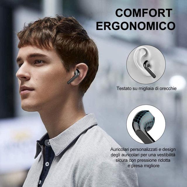 Alt view image 7 of 7 - Wireless Earbuds, Mini Bluetooth 5.0 Headphones True Wireless Headphone with Charging Case, Waterproof In-ear Headphone Touch Control Earbuds for Sport Reading (black)
