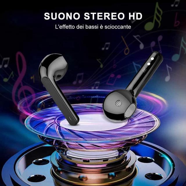Alt view image 5 of 7 - Wireless Earbuds, Mini Bluetooth 5.0 Headphones True Wireless Headphone with Charging Case, Waterproof In-ear Headphone Touch Control Earbuds for Sport Reading (black)
