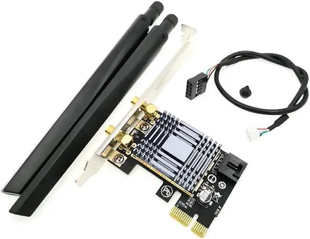 Alt view image 6 of 6 - 2.4G 5G PCIE Wireless Adapter AC 300Mbps Bluetooth 4.0 Stable WIFI Network Card Dual Band Lightweight Computer Games Pcie High Speed WiFi Adapter