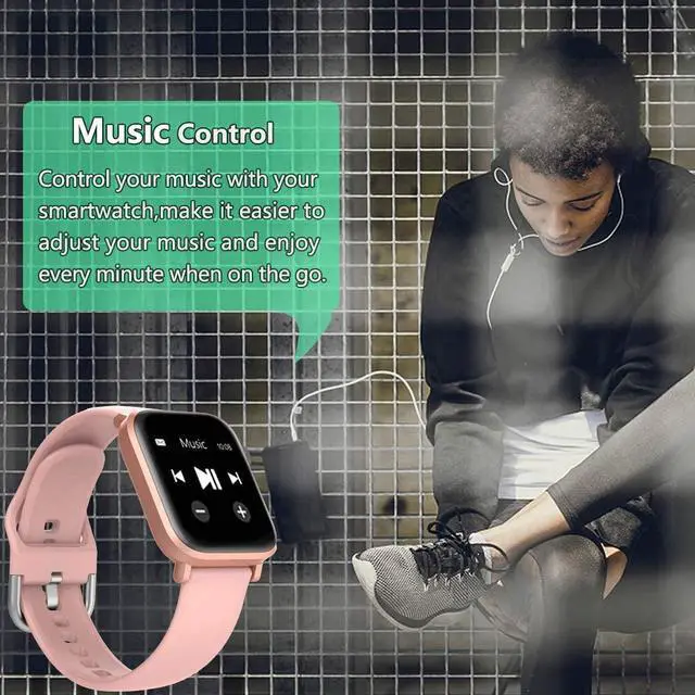 Alt view image 7 of 7 - 18 Sports Mode Smart Watch with Music Control, DIY Screen Fitness Tracker with Blood Oxygen H-R Monitor, Sleep Tracker with Pedometer Step Calories Counter for Men Women