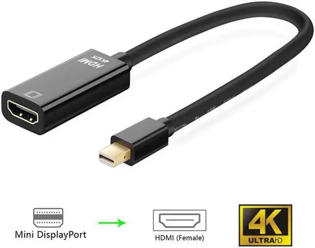 Main image of Mini DisplayPort to HDMI, Mini DP to HDMI 4K Adapter (Thunderbolt Compatible) Gold-Plated Cord Compatible for MacBook Pro, MacBook Air, Mac Mini, Microsoft Surface Pro 3/4