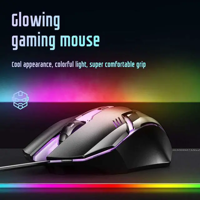 Alt view image 2 of 7 - Gaming Mouse Wired, Ergonomic Game USB Computer Mice RGB Gamer Desktop Laptop PC Gaming Mouse, 7 Programmable Buttons for Windows 7/8/10/XP Vista Linux (BLACK)
