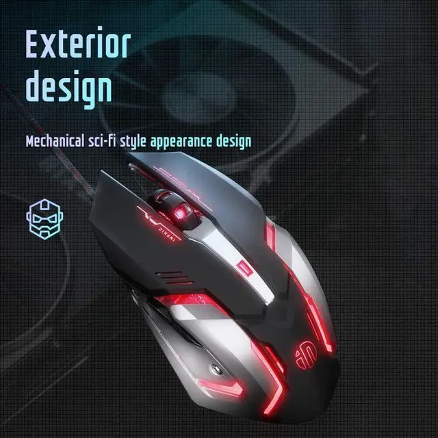 Alt view image 6 of 7 - Gaming Mouse Wired, Ergonomic Game USB Computer Mice RGB Gamer Desktop Laptop PC Gaming Mouse, 7 Programmable Buttons for Windows 7/8/10/XP Vista Linux (BLACK)