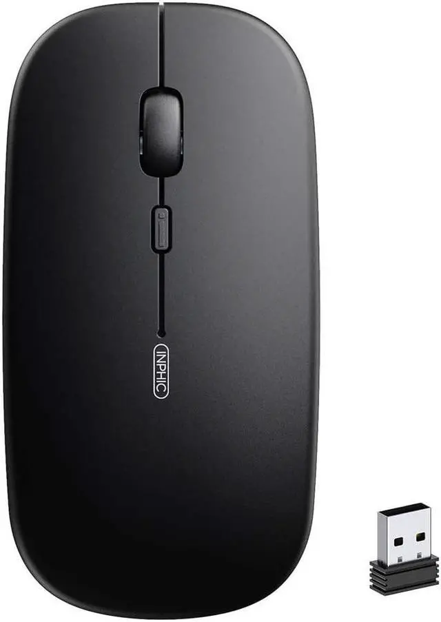 Main image of Wireless Mouse for Laptop, 2.4G Rechargeable Silent Computer Mouse,1600 DPI Ultra Thin Optical Portable USB Mini Mouse, Cordless Mice for Laptop, PC, MacBook, Mac