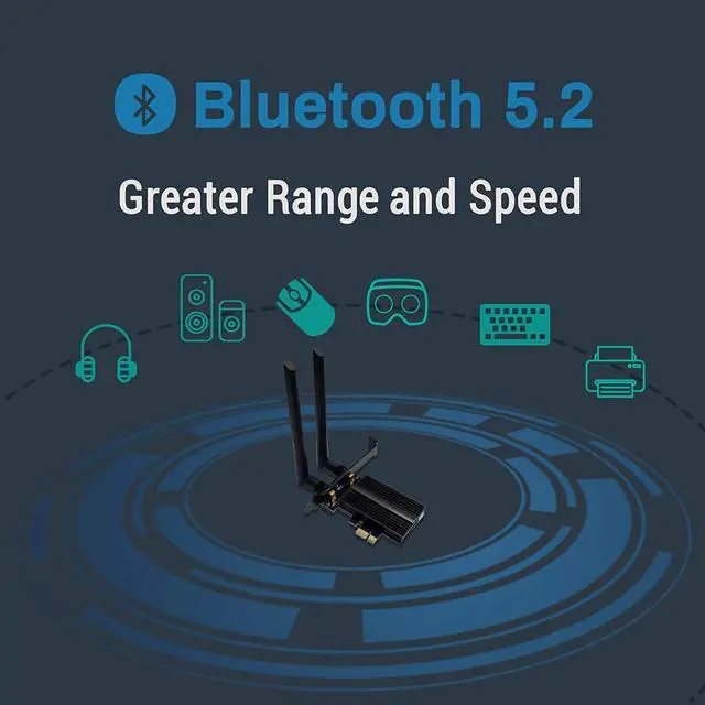Alt view image 3 of 7 - New WiFi 6E 5400Mbps AX210 Wireless PCIe Card, Updated to 6G/5.8G/2.4GHz Tri-Band, Bluetooth 5.2, 802.11AX Internal Network Adapter for PC with MU-MIMO, Ultra-Low Latency, Support Windows10 (64bit)