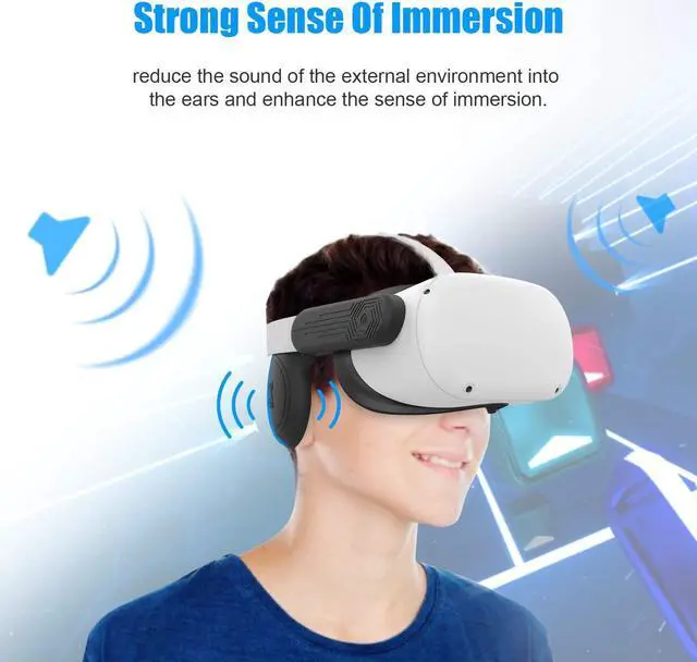 Alt view image 6 of 7 - Silicone Ear Muffs for Oculus Quest 2 VR Headset to Enhanced Headset Sound, Quest 2 Accessories Headphone Extension Cover (Black, 1 Pair)