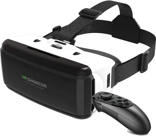 Main image of VR Headset with Remote Controls for iPhone&Android, Lightweight Design, Eye Protection, Anti-Blue Light, HD Virtual Reality, 110°FOV & Comfortable Adjustable Distance for Phones 4.7-6.53"