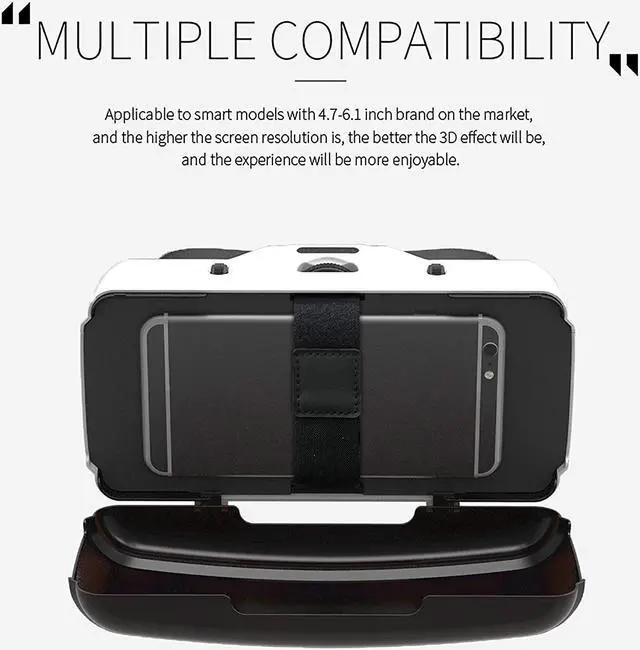 Alt view image 3 of 7 - VR Headset with Remote Controls for iPhone&Android, Lightweight Design, Eye Protection, Anti-Blue Light, HD Virtual Reality, 110°FOV & Comfortable Adjustable Distance for Phones 4.7-6.53"