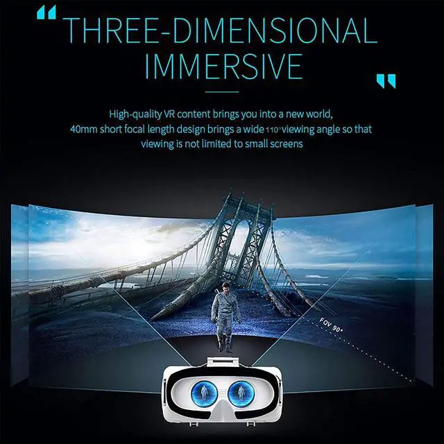 Alt view image 5 of 7 - VR Headset with Remote Controls for iPhone&Android, Lightweight Design, Eye Protection, Anti-Blue Light, HD Virtual Reality, 110°FOV & Comfortable Adjustable Distance for Phones 4.7-6.53"