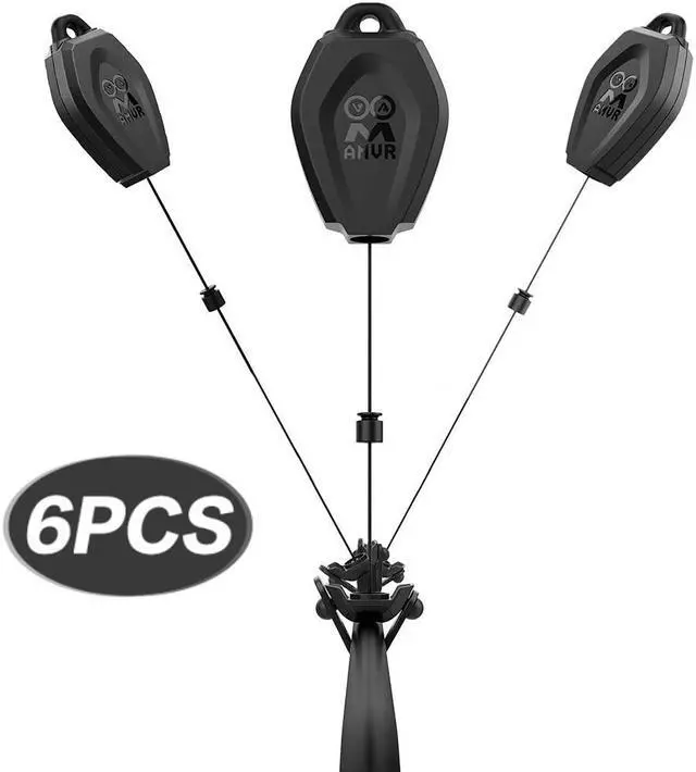 Main image of VR Cable Management, 6 Packs Retractable Ceiling Pulley System for Oculus Quest/Quest 2/Rift/Rift S/Valve Index/HTC Vive/Vive Pro/HP Reverb G2/PSVR Link Cable (6PCS/Pack, Black)