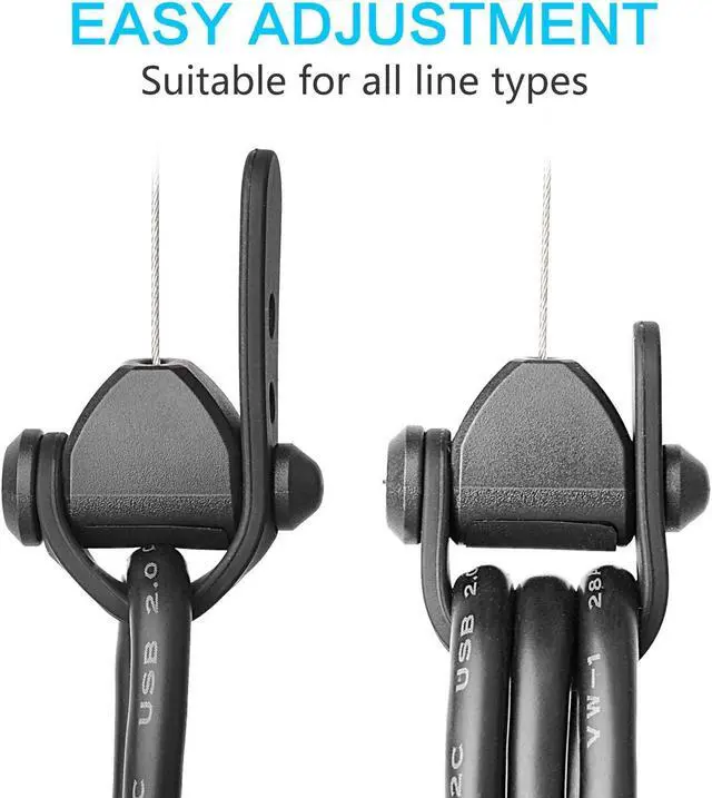 Alt view image 6 of 7 - VR Cable Management for Oculus Quest 2 Link Cable, Ceiling Hooks with Retractable Carabiner, Retractable Ceiling Pulley System for Oculus Rift/Rift S/HTC Vive/Vive Pro VR Accessories (6Pack, Black)