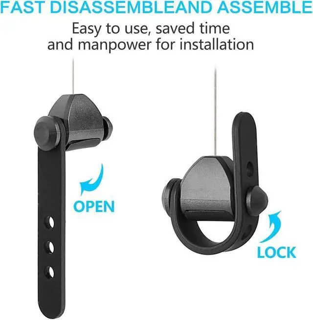 Alt view image 5 of 7 - VR Cable Management for Oculus Quest 2 Link Cable, Ceiling Hooks with Retractable Carabiner, Retractable Ceiling Pulley System for Oculus Rift/Rift S/HTC Vive/Vive Pro VR Accessories (6Pack, Black)