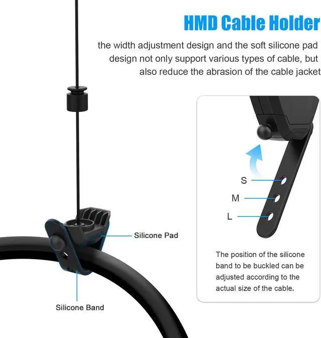 Alt view image 6 of 7 - VR Cable Management, 6 Packs Retractable Ceiling Pulley System for Oculus Quest/Quest 2/Rift/Rift S/Valve Index/HTC Vive/Vive Pro/HP Reverb G2/PSVR Link Cable (6PCS/Pack, Black)