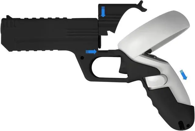 Alt view image 3 of 7 - VR Controller Gun Case Compatible with Oculus Quest 2 Touch Controller Grips, Accessories for FPS Gaming, VR Pistol Handle Enhanced VR Shooting Game Experience