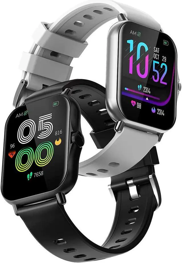 Alt view image 2 of 7 - Smart Watches, Fitness Tracker Heart Rate Monitor Watches for Men Women,1.69-inch Color Display Fitness Watch IP67 Waterproof Digital Watch (Black)