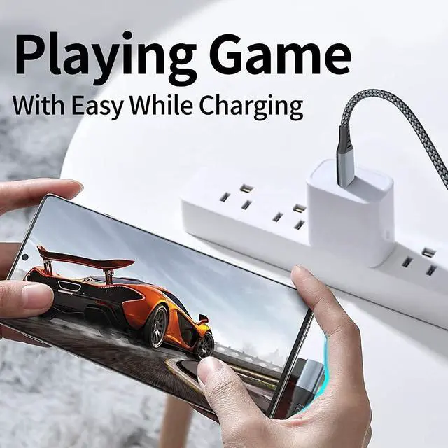 Alt view image 6 of 7 - USB C to USB C Cable Right Angle 90 Degree [2-Pack / 3.3ft / 1M], Type C 60W PD Fast Charging Cord Compatible with Samsung Galaxy S20/S20+/S21/S21 Plus/Note 20 Ultra, iPad/MacBook Pro 2020 (Grey)