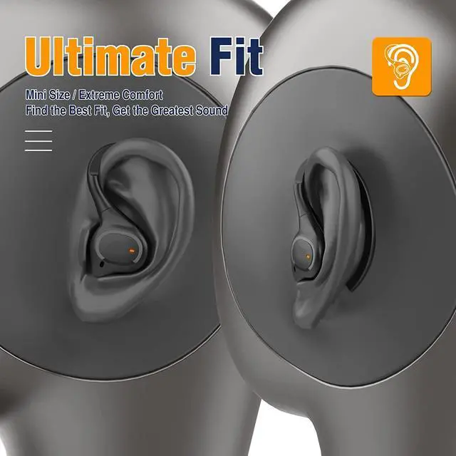 Alt view image 5 of 7 - Ture Wireless Earbuds with Earhooks for Small Ears, Mini Bluetooth Earbuds with Microphone, IPX7 Waterproof Bluetooth Headphones, 24H Playtime, Wireless Earphones for Sport and Working Out