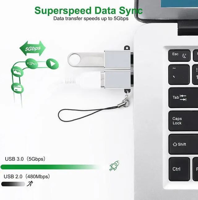 Alt view image 3 of 7 - [6 PACK] USB C to USB Adapter,USB to USB C Adapter, USB 3.0 USB A to USB C Adapter, USB Female to USB C Male,USB C Adapter to USB for Mac-Book Pro/Air 2020 2019 2018, Galaxy S20+ and More