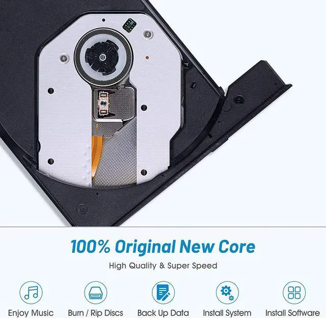 Alt view image 2 of 7 - External CD DVD Drive, Type-C USB 3.0 Slim Portable CD Reader with SD TF Card Reader & USB-Stick Port, CD/DVD-RW Burner Low Noise High Speed Data Transfer Super Drive for Laptop PC Windows,OS