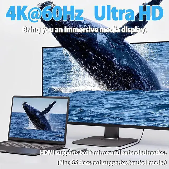 Alt view image 3 of 7 - USB C Hub, USB C Docking Station 10-in-1 with 4K HDMI, 100W Power Delivery PD, 3 USB3.0 + 2 USB2.0, microSD and SD Card Reader, 1000M RJ45 Gigabit Ethernet, USB C Hub Multiport Adapter for Laptop PC