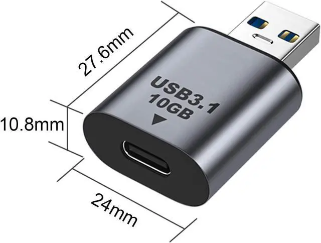 Alt view image 7 of 7 - USB Male to USB C Female Adapter (2 Pack), 10Gbps USB 3.1 to Type-C Extension Coupler Converter Extender Connector Support Fast Charging for PC, Laptop, Charger, Power Bank