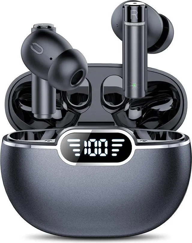 Main image of Ture Wireless Earbuds, Bluetooth 5.3 Headphones, 35Hrs Playtime HD Stereo Audio LED Display, Mini Bluetooth Earbuds and Dual Mic with Deep Bass, Type-C, for Running Sport Gym Workout (Black)