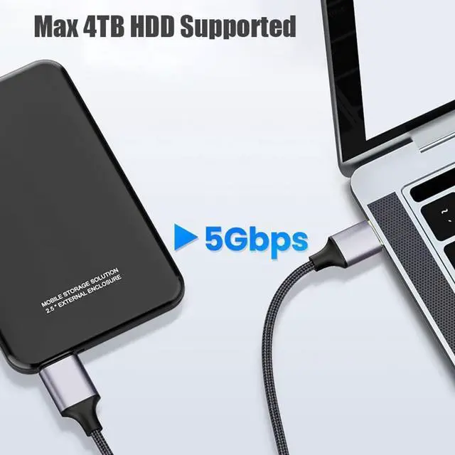 Alt view image 6 of 7 - [2 PACK] USB 3.0 to Micro B Hard Drive Cable [3.3FT+6.6FT], USB3.0 USB A to Micro B Cable Nylon Braided Cable, USB A to Micro B Cord Support Charge & Data Sync for S5/Note 3, Camera, Hard Drive etc..