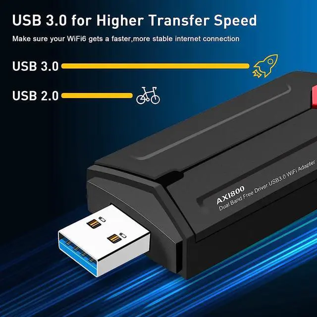 Alt view image 5 of 7 - USB WiFi 6 Adapter, USB 3.0 Wireless WiFi Adapter for Desktop PC with 5G/2.4G High Gain Antenna, PC WiFi Adapter Only Support Win10/11 ONLY, Drive Free 1800Mbps Dual Band WiFi Dongle