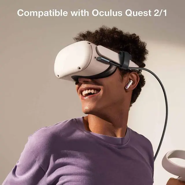 Alt view image 4 of 7 - VR Link Cable 16FT Compatible with Quest 2/1/Pro/Pico 4 Link Cable with Charging Port VR Quest 2 Headset Cable for Oculus Meta Link Cable USB Type C Cable,USB A to USB C Cord for Steam VR Gaming PC