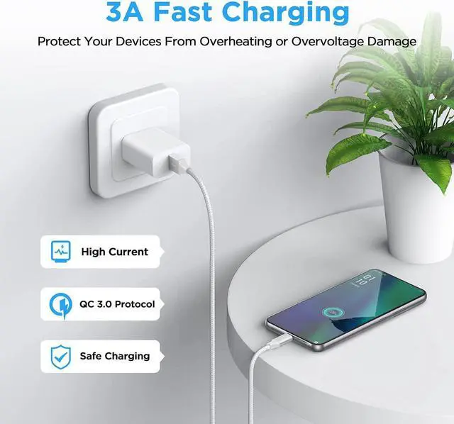 Alt view image 3 of 7 - USB A to USB C Cable Fast Charge Cable, [2-Pack /3.3ft] USB A to USB Type C Nylon-Braided Charger Cord for S-a-m-s-u-n-g Galaxy S23 S22 S21 S20, Z Fold 4 3/Flip 4 3 5G, Note 20 10 9, Mo-to G etc.