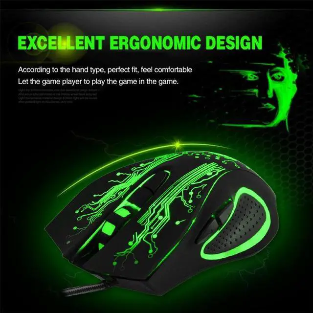 Alt view image 3 of 7 - Gaming Mouse Wired, USB Optical Computer Mice with RGB Backlit, 4 Adjustable DPI Up to 2400, Ergonomic Gamer Laptop PC Mouse with 6 Programmable Buttons for Windows 7/8/10/XP Vista Linux