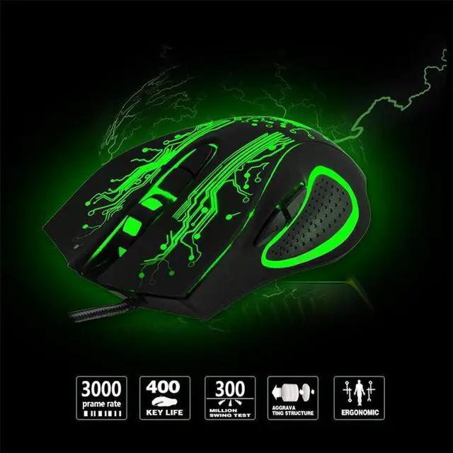 Alt view image 5 of 7 - Gaming Mouse Wired, USB Optical Computer Mice with RGB Backlit, 4 Adjustable DPI Up to 2400, Ergonomic Gamer Laptop PC Mouse with 6 Programmable Buttons for Windows 7/8/10/XP Vista Linux