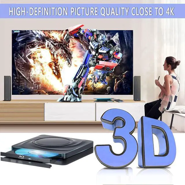 Alt view image 2 of 7 - External Blu ray CD/DVD Drive, External DVD/BD Player Read Portable Blu-ray Cd DVD Drive USB3.0 and Type-C Port, Suitable for Windows XP/7/8/10 for Mac-Book PC