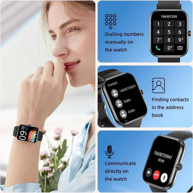 Alt view image 5 of 6 - Smart Watch(Answer/Make Calls), 1.91" HD Touch Screen Fitness Watch with Blood Oxygen Heart Rate Sleep Monitor, 100+ Sports Modes, IP68 Waterproof Men's Women's Activity Trackers for Android iOS