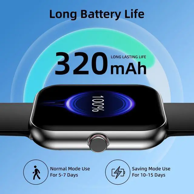 Alt view image 6 of 6 - Smart Watch(Answer/Make Calls), 1.91" HD Touch Screen Fitness Watch with Blood Oxygen Heart Rate Sleep Monitor, 100+ Sports Modes, IP68 Waterproof Men's Women's Activity Trackers for Android iOS
