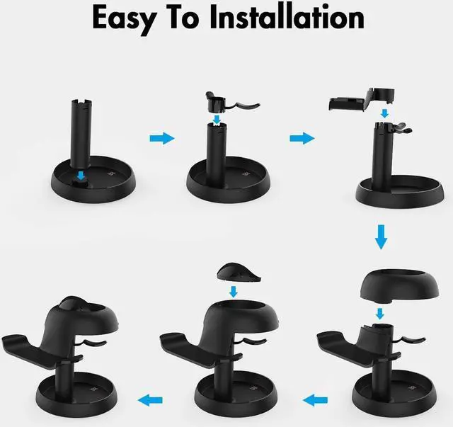 Alt view image 6 of 7 - VR Headset Stand Holder Compatible with Quest 3/Quest 2/Pico 4/for PSVR 2 - Universal VR Headset Display Dock, Stable Bracket Storage Round Base, Mount Install Easy