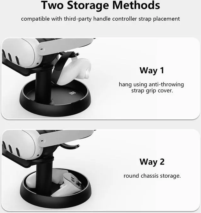 Alt view image 4 of 7 - VR Headset Stand Holder Compatible with Quest 3/Quest 2/Pico 4/for PSVR 2 - Universal VR Headset Display Dock, Stable Bracket Storage Round Base, Mount Install Easy