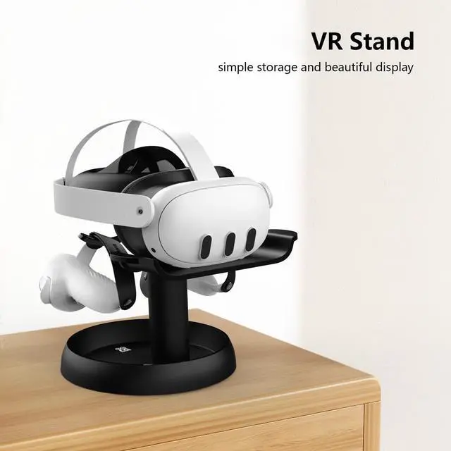 Alt view image 7 of 7 - VR Headset Stand Holder Compatible with Quest 3/Quest 2/Pico 4/for PSVR 2 - Universal VR Headset Display Dock, Stable Bracket Storage Round Base, Mount Install Easy