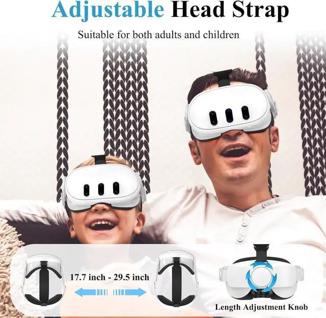 Alt view image 6 of 7 - Head Strap for Meta/Oculus Quest 3, Elite Strap Replacement for Enhanced Comfort, Reduce Facial Pressure, Ergonomic Adjustable Durable Headstrap VR Accessories for Meta/Oculus Quest 3, White