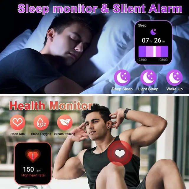 Alt view image 3 of 7 - Smart Watch for Men Fitness Tracker Watch (Make/Answer Call) Bluetooth Tactical Military Smartwatch for IOS Android Phones Outdoor Waterproof Digital Sport Run Watches Heart Rate Monitor Step Counter