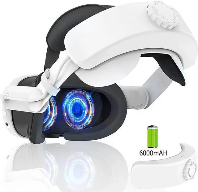 Main image of Battery Head Strap for Me-ta/O-culus Quest 3, Elite Strap with 6000mAh Built-in Battery Pack for Quest 3 Accessories, Konb Adjustable VR Headstrap Enhance Comfort and Extend Playtime eokCXOY