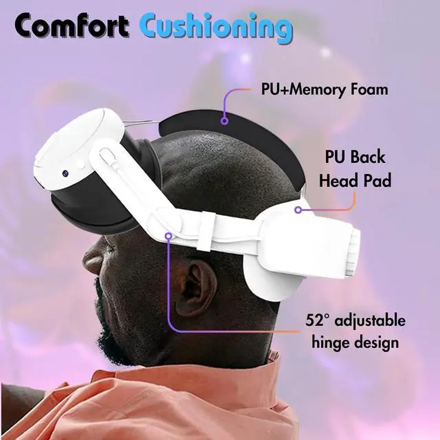 Alt view image 5 of 7 - Battery Head Strap for Me-ta/O-culus Quest 3, Elite Strap with 6000mAh Built-in Battery Pack for Quest 3 Accessories, Konb Adjustable VR Headstrap Enhance Comfort and Extend Playtime eokCXOY
