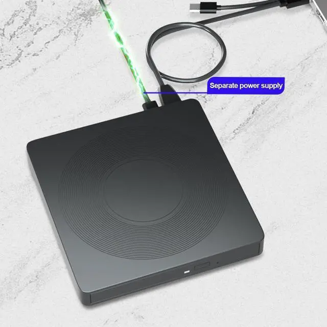 Alt view image 2 of 7 - [5-in-1] External CD DVD Drive, USB 3.0 Type-C CD DVD ROM +/-RW Burner Writer Reader with TF/SD Card Slots, Slim Portable Optical Disk DVD Drive CD DVD Player for Windows 7/8/10/11 Linux MacOS (Black)