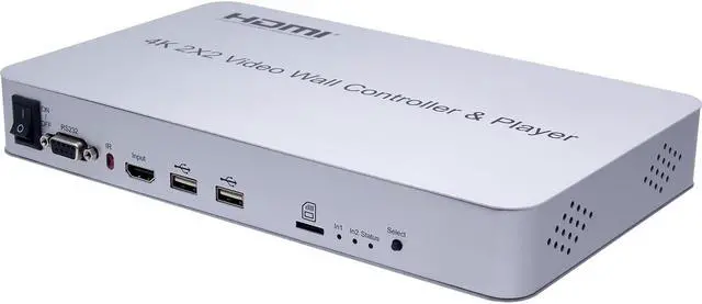 Alt view image 3 of 6 - Video Wall Controller & Player 2x2 4K 3840x2160@30Hz Processor HDMI 1.4 HDCP 1.4 Support 2x2,1x2,1x4 Modes with 1 HDMI Input 4 HDMI Output
