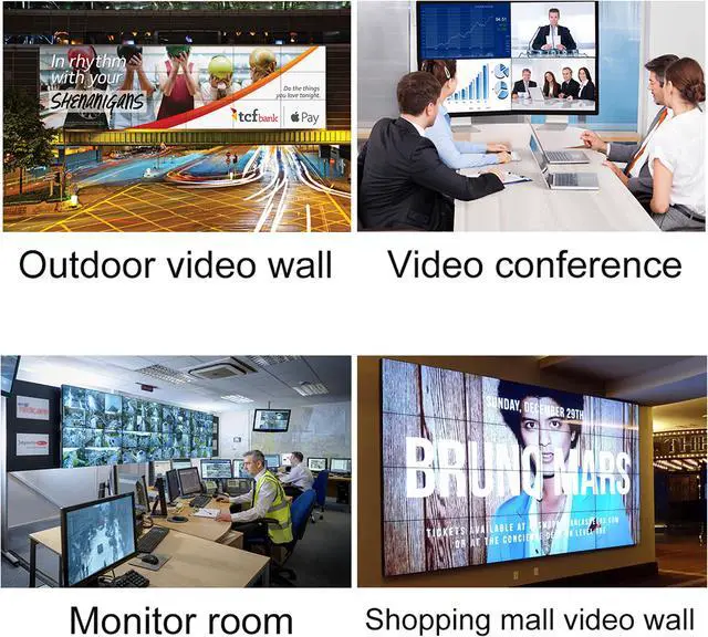 Alt view image 6 of 6 - Video Wall Controller & Player 2x2 4K 3840x2160@30Hz Processor HDMI 1.4 HDCP 1.4 Support 2x2,1x2,1x4 Modes with 1 HDMI Input 4 HDMI Output