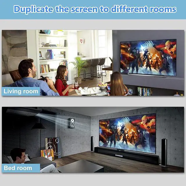 Alt view image 6 of 7 - HDMI Splitter 1 in 2 Out, 4K HDMI Splitter for Dual Monitors Duplicate/Mirror Only, 1x2 HDMI Splitter 1 to 2 Amplifier for Full HD 1080P 3D with HDMI Cable (1 Source onto 2 Displays)