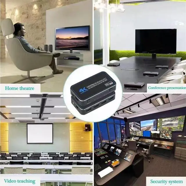 Alt view image 6 of 6 - HDMI Switch 4x1 with Audio Extractor, 4K@60Hz Ultra HD HDMI Switcher with Optical TOSLINK SPDIF, 3.5mm Audio Support ARC Function, 3D, 1080P @120Hz, 4Kx2k @60Hz HDTV (IR Wireless Remote Control)